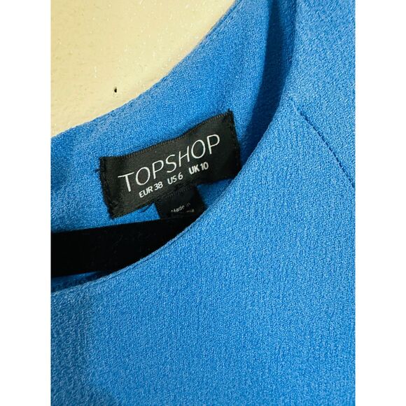 TopShop Women's Royal Blue Shift Dress Size 6 Lined Back Zipper - Picture 3 of 3